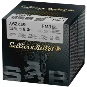 7,62x39 FMJ 8,0g/ 124grs. Sellier & Bellot